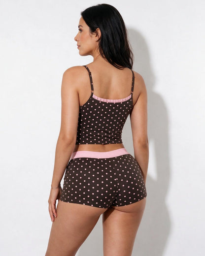Polka Dot Shortie Pyjama Set | Women | Cami & Shorts | Lounge Sleepwear | Nova Muse