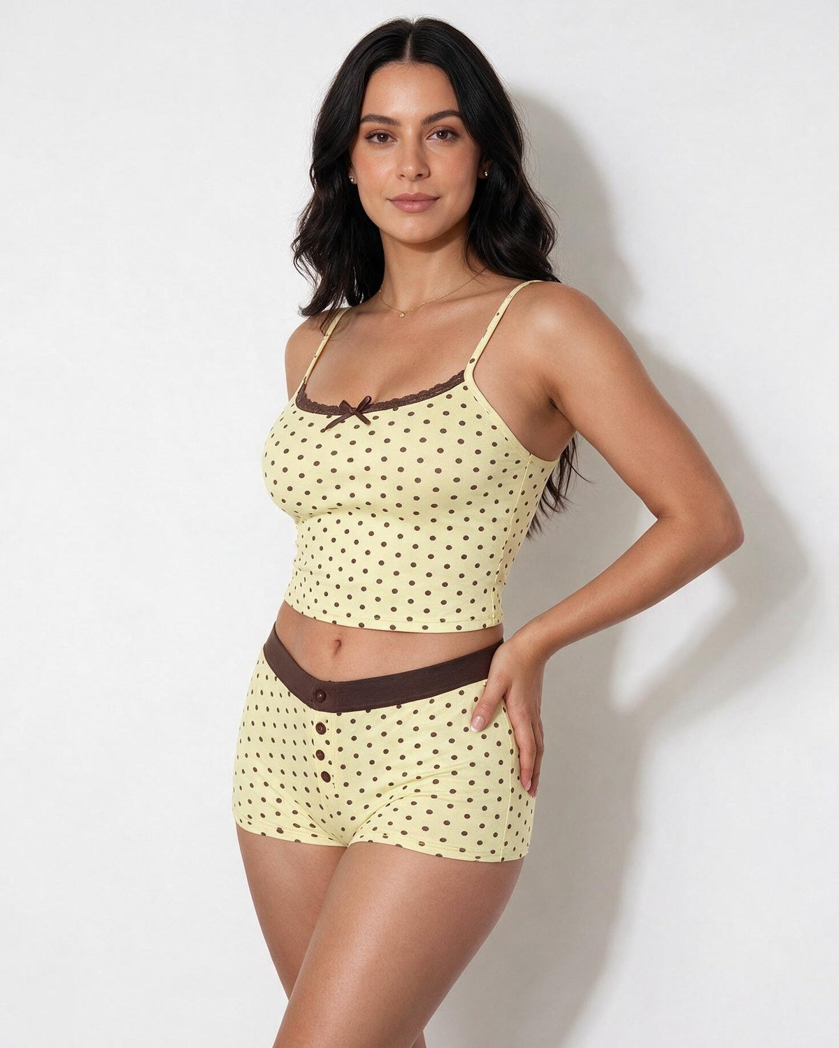 Polka Dot Shortie Pyjama Set | Women | Cami & Shorts | Lounge Sleepwear | Nova Muse