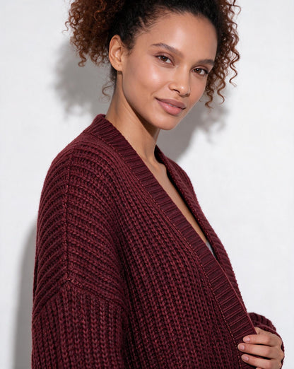 Long Coatigan Cardigan | Women | Longline Knit | Open Front | Casual Layering | Nova Muse