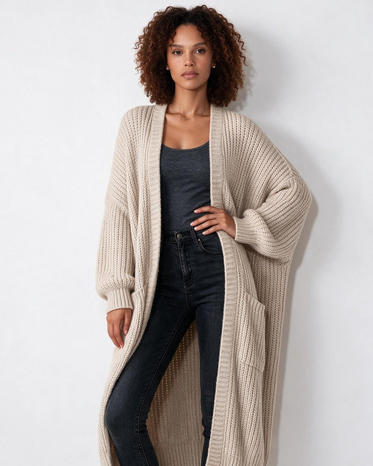 Long Coatigan Cardigan | Women | Longline Knit | Open Front | Casual Layering | Nova Muse