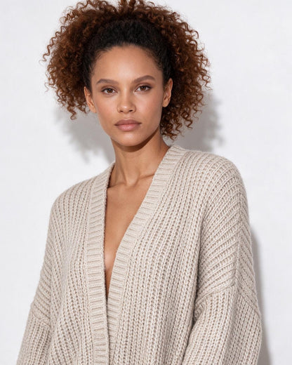 Long Coatigan Cardigan | Women | Longline Knit | Open Front | Casual Layering | Nova Muse