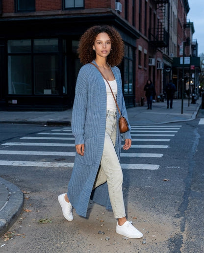 Long Coatigan Cardigan | Women | Longline Knit | Open Front | Casual Layering | Nova Muse