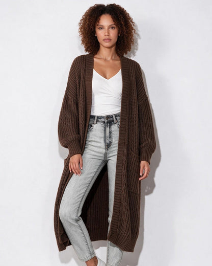 Long Coatigan Cardigan | Women | Longline Knit | Open Front | Casual Layering | Nova Muse