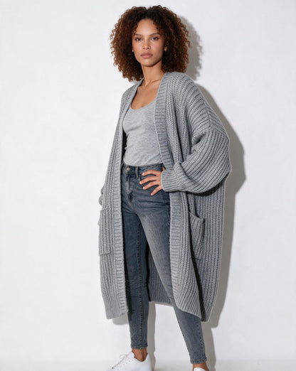Long Coatigan Cardigan | Women | Longline Knit | Open Front | Casual Layering | Nova Muse