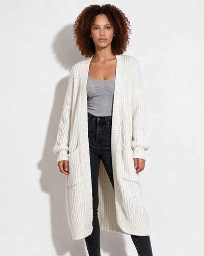 Long Coatigan Cardigan | Women | Longline Knit | Open Front | Casual Layering | Nova Muse