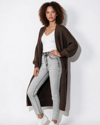 Long Coatigan Cardigan | Women | Longline Knit | Open Front | Casual Layering | Nova Muse