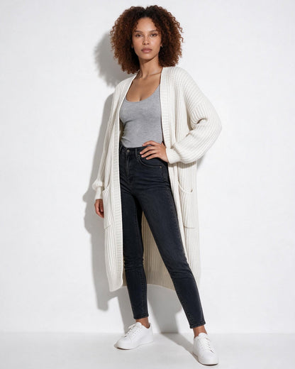 Long Coatigan Cardigan | Women | Longline Knit | Open Front | Casual Layering | Nova Muse