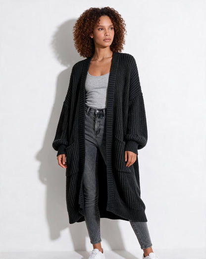 Long Coatigan Cardigan | Women | Longline Knit | Open Front | Casual Layering | Nova Muse