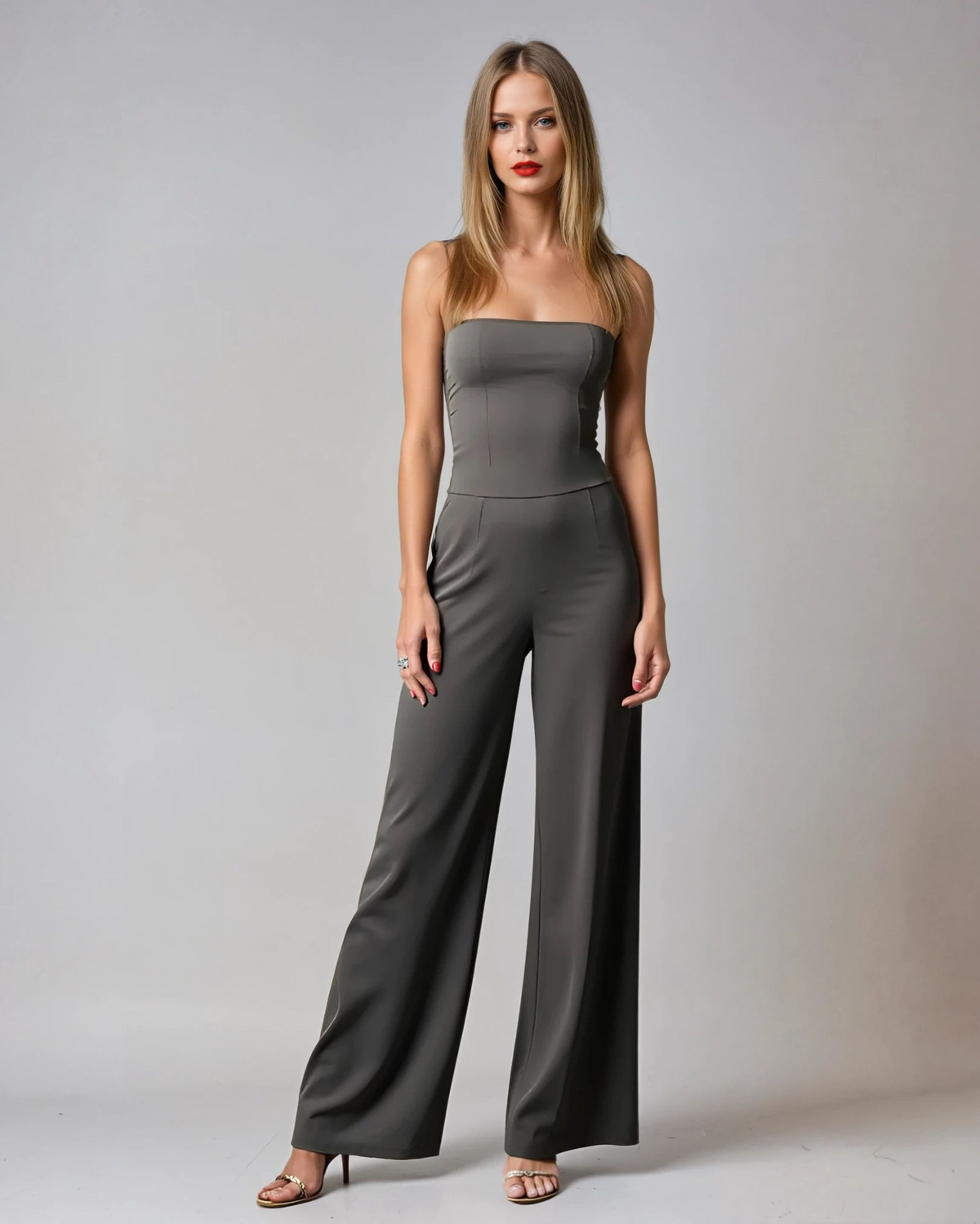 Women's Strapless Jumpsuit | Crepe Cocktail Style | Elegant Formal Wear | Nova Muse