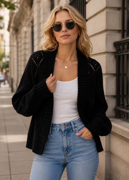 Premium Knit Cardigan | Women | Faux Cashmere | Button Front | Casual Sweater | Nova Muse