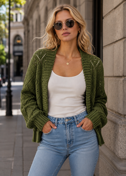 Premium Knit Cardigan | Women | Faux Cashmere | Button Front | Casual Sweater | Nova Muse