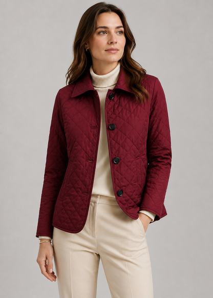 Women’s Quilted Button-Up Jacket | Lightweight Warm Coat | Premium Fabric | Nova Muse