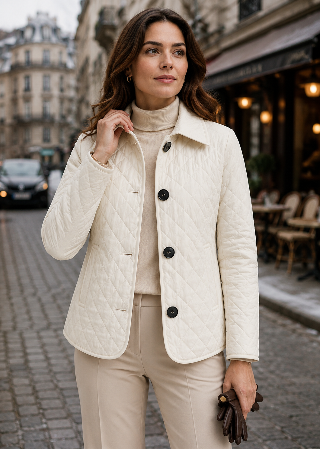 Women’s Quilted Button-Up Jacket | Lightweight Warm Coat | Premium Fabric | Nova Muse