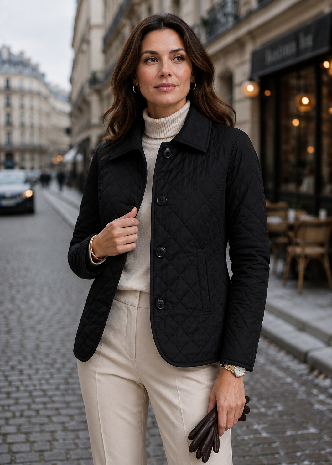 Women’s Quilted Button-Up Jacket | Lightweight Warm Coat | Premium Fabric | Nova Muse