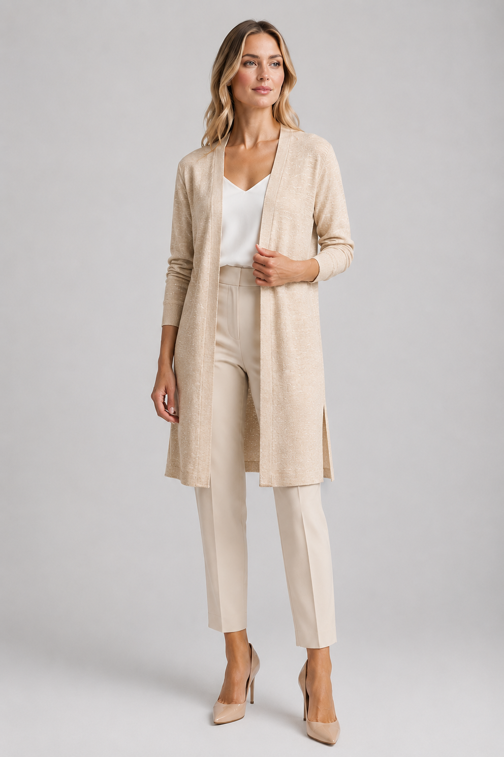 Longline Cardigan | Women | Lightweight Knit | Open Front | Layering Sweater | Nova Muse