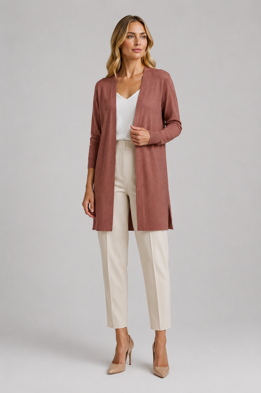 Longline Cardigan | Women | Lightweight Knit | Open Front | Layering Sweater | Nova Muse