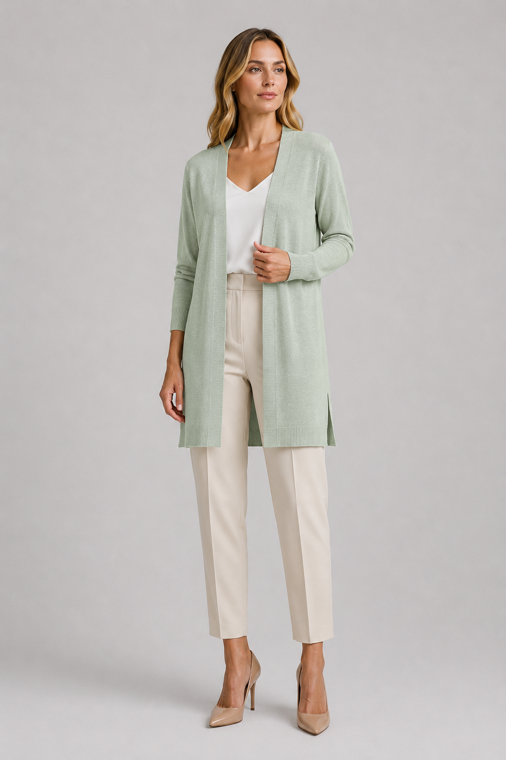 Longline Cardigan | Women | Lightweight Knit | Open Front | Layering Sweater | Nova Muse