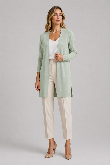 Longline Cardigan | Women | Lightweight Knit | Open Front | Layering Sweater | Nova Muse