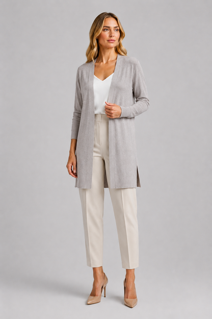 Longline Cardigan | Women | Lightweight Knit | Open Front | Layering Sweater | Nova Muse