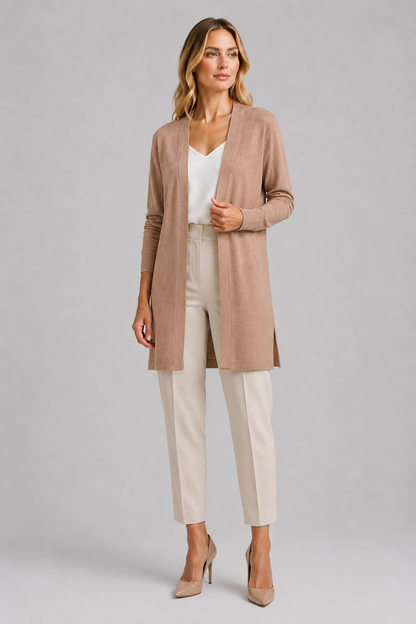 Longline Cardigan | Women | Lightweight Knit | Open Front | Layering Sweater | Nova Muse
