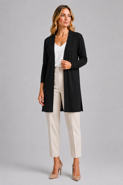 Longline Cardigan | Women | Lightweight Knit | Open Front | Layering Sweater | Nova Muse