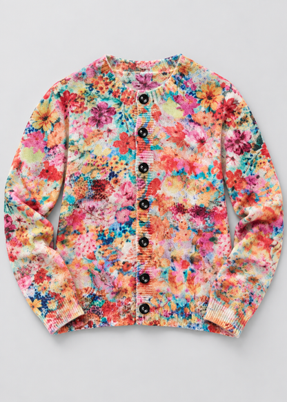 Floral Knit Cardigan | Women | Button-Up Sweater | Soft Knit | Casual Layering | Nova Muse