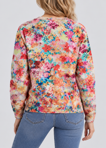 Floral Knit Cardigan | Women | Button-Up Sweater | Soft Knit | Casual Layering | Nova Muse