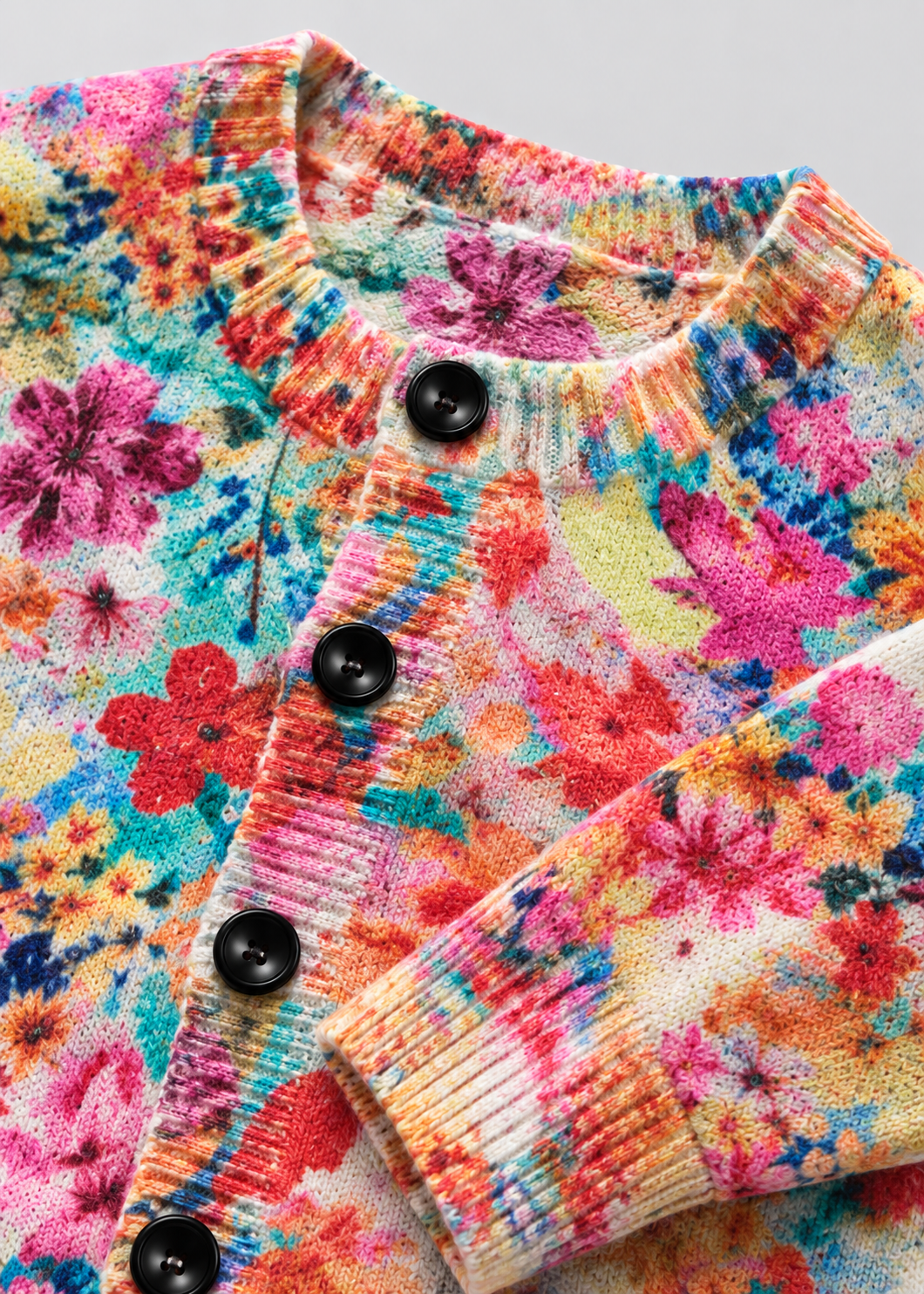 Floral Knit Cardigan | Women | Button-Up Sweater | Soft Knit | Casual Layering | Nova Muse