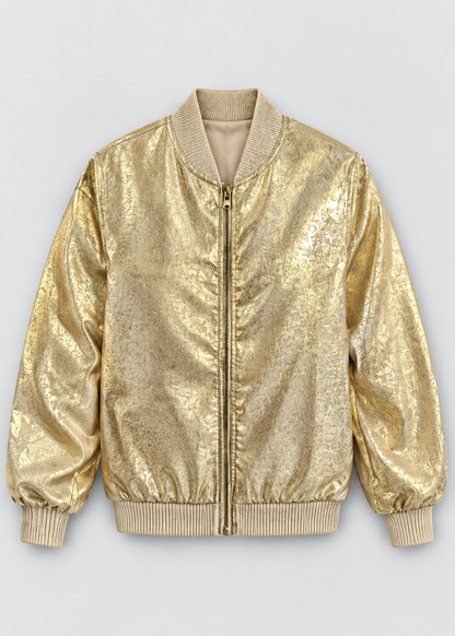 Shiny Bomber Jacket | Women | Zip Front | Lightweight Outerwear | Nova Muse