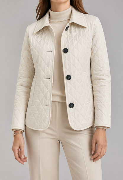 Women’s Quilted Button-Up Jacket | Lightweight Warm Coat | Premium Fabric | Nova Muse
