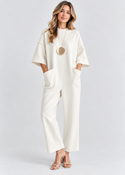Women's Short Sleeve Jumpsuit | Relaxed Fit | Straight Leg Pants | Nova Muse
