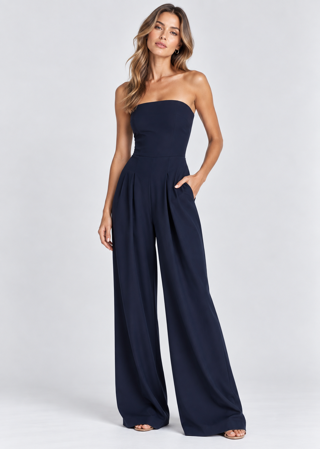 Women's Strapless Jumpsuit | Crepe Cocktail Style | Elegant Formal Wear | Nova Muse