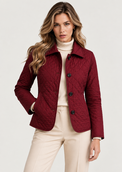 Women’s Quilted Button-Up Jacket | Lightweight Warm Coat | Premium Fabric | Nova Muse