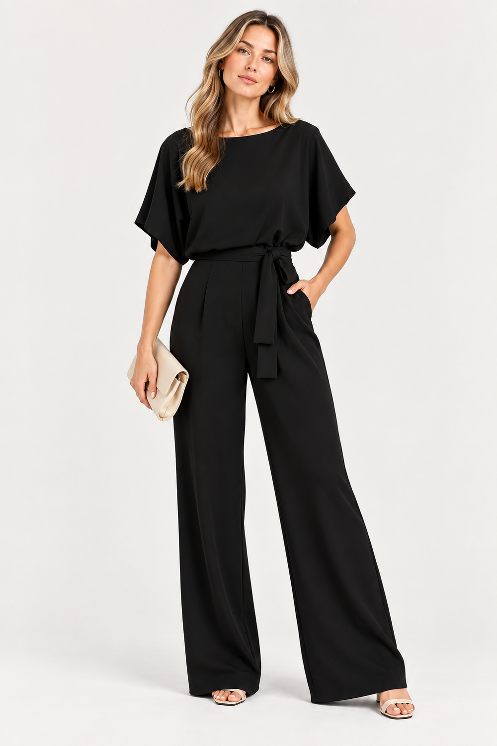 Women's Wide Leg Jumpsuit | Belted Waist | Elegant Formal Wear | Nova Muse