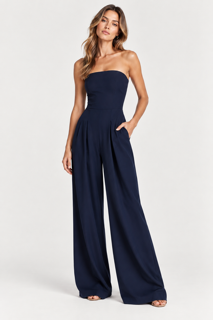 Women's Strapless Jumpsuit | Crepe Cocktail Style | Elegant Formal Wear | Nova Muse
