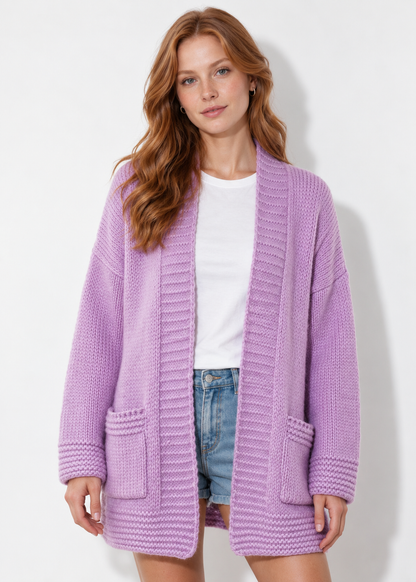 Long Cardigan | Women | Longline Knit | Open Front | Long Sleeve Layering | Nova Muse