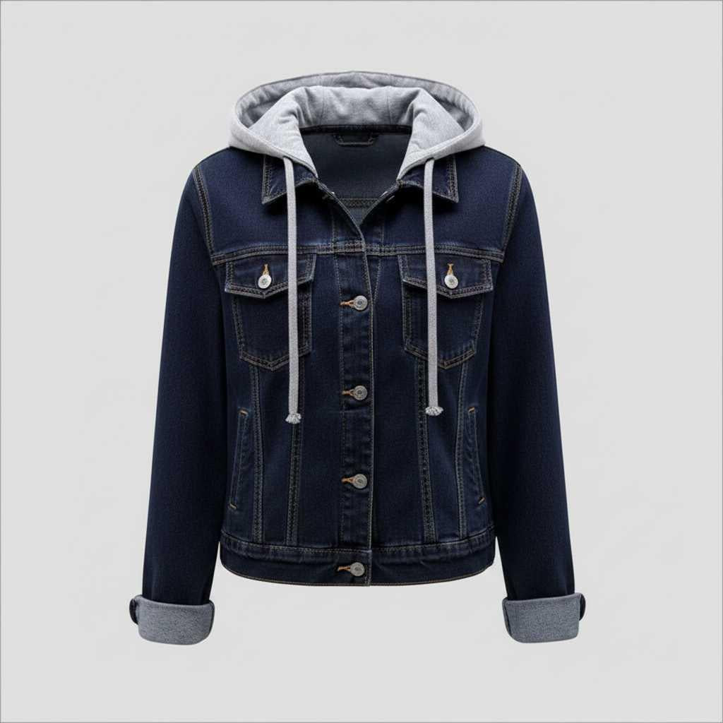 Denim Jacket with Removable Hood | Women's Jacket Outerwear