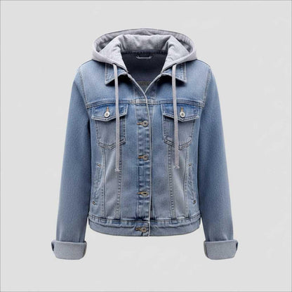 Denim Jacket with Removable Hood | Women's Jacket Outerwear