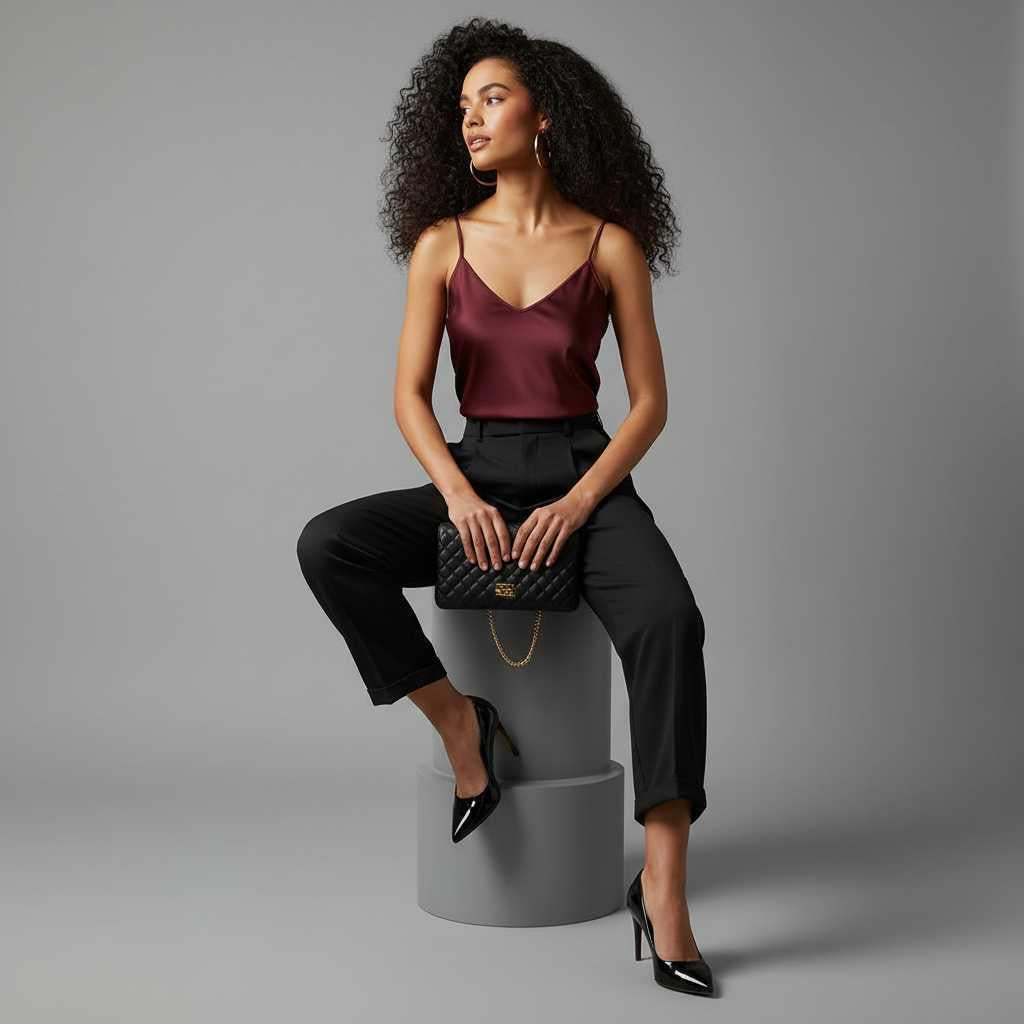 Elegant High Waist Women's Trousers | Office Wear