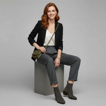 Elegant High Waist Women's Trousers | Office Wear