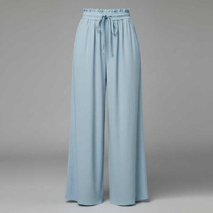 Elegant Linen Wide Leg Trousers for Women | Comfortable Fit