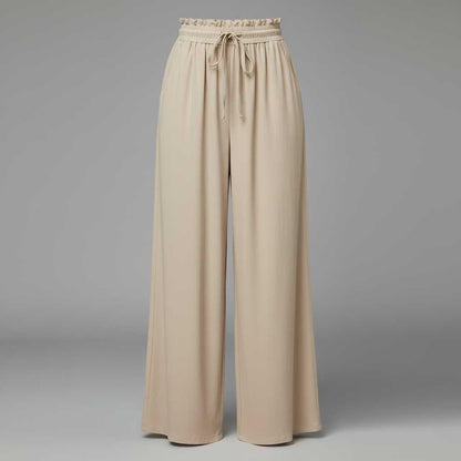 Elegant Linen Wide Leg Trousers for Women | Comfortable Fit