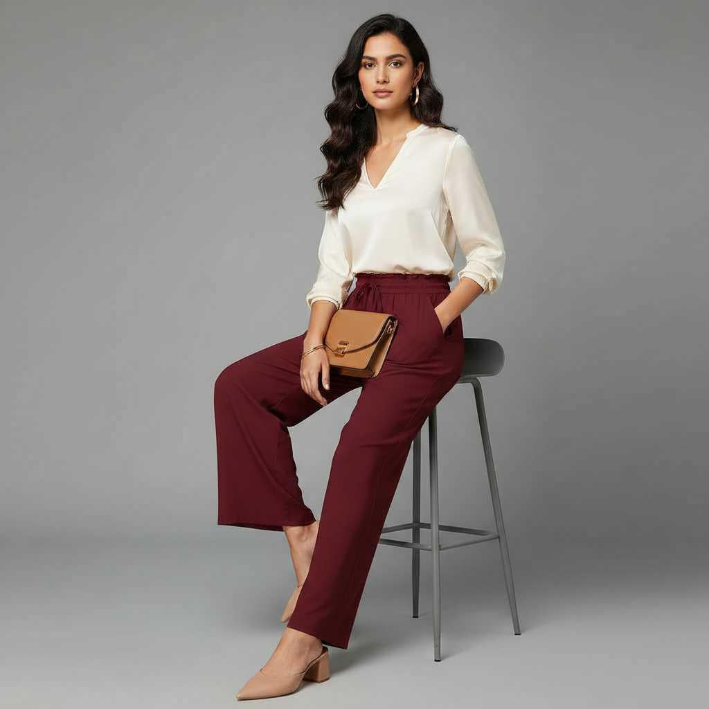 Elegant Linen Wide Leg Trousers for Women | Comfortable Fit