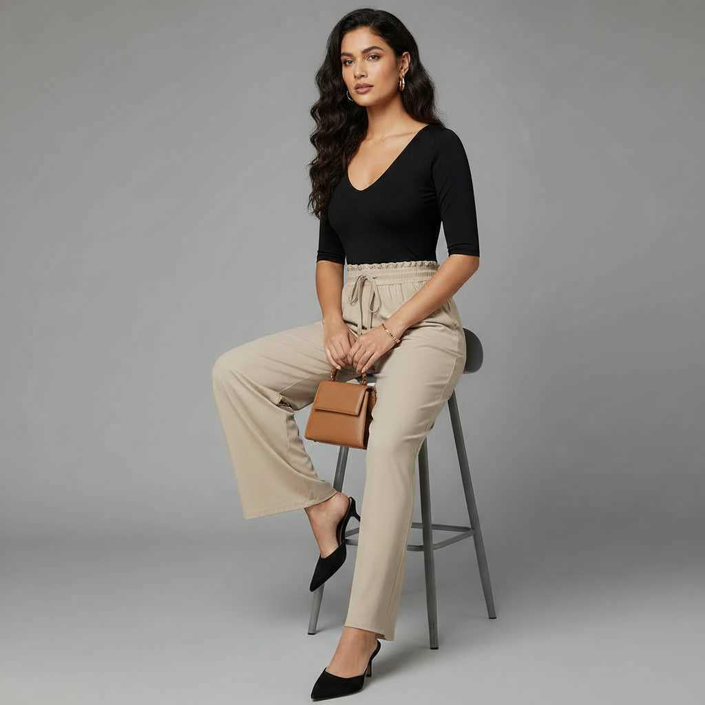Elegant Linen Wide Leg Trousers for Women | Comfortable Fit