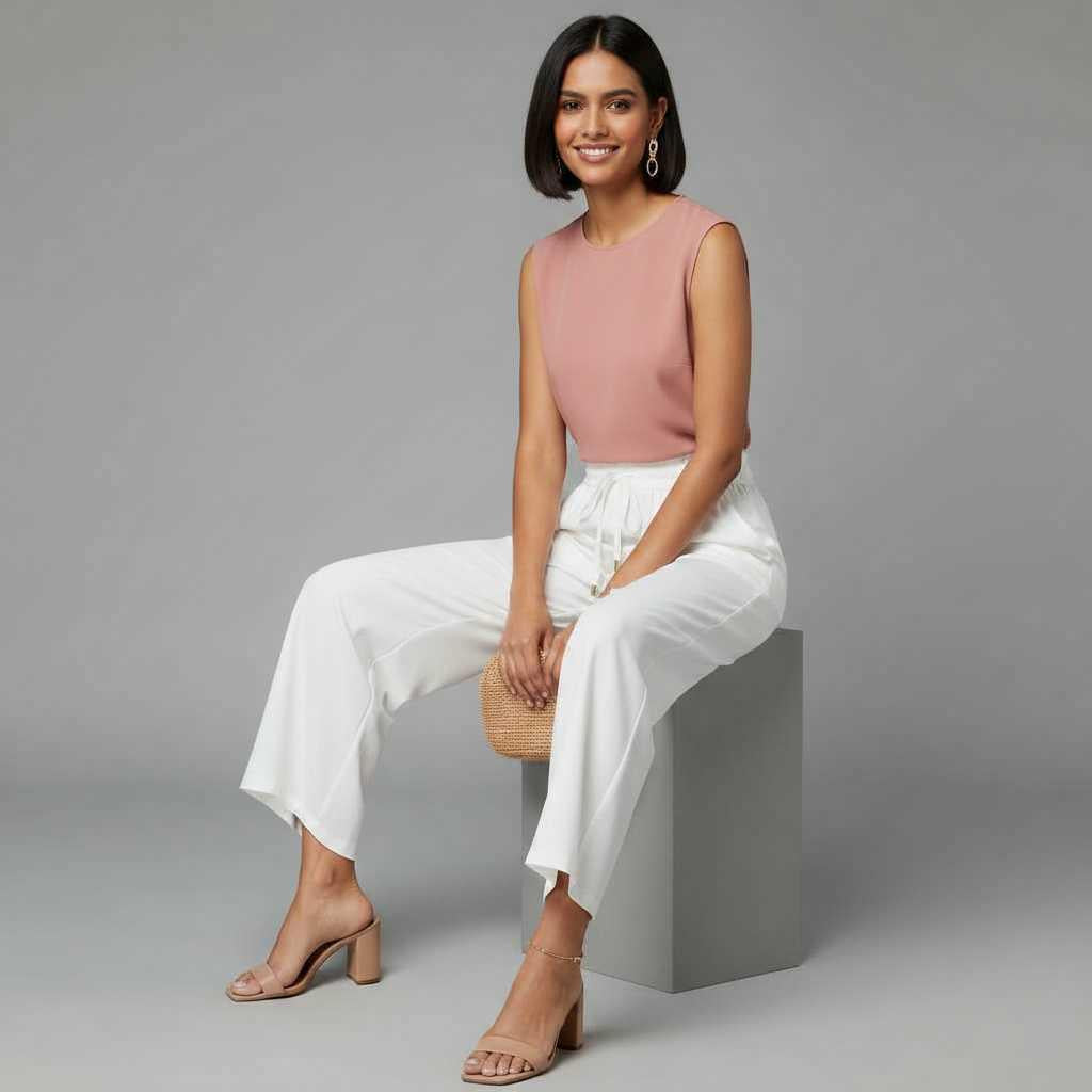 Elegant Linen Wide Leg Trousers for Women | Comfortable Fit