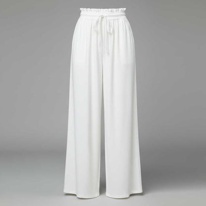 Elegant Linen Wide Leg Trousers for Women | Comfortable Fit