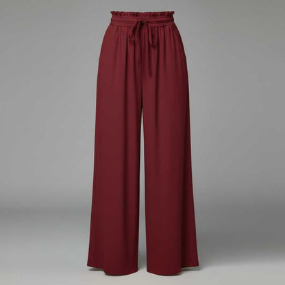 Elegant Linen Wide Leg Trousers for Women | Comfortable Fit