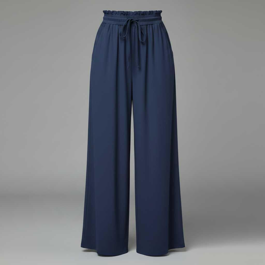 Elegant Linen Wide Leg Trousers for Women | Comfortable Fit