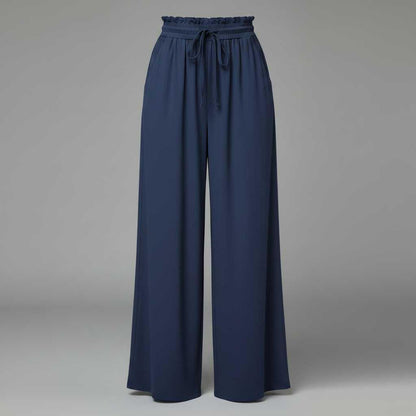 Elegant Linen Wide Leg Trousers for Women | Comfortable Fit