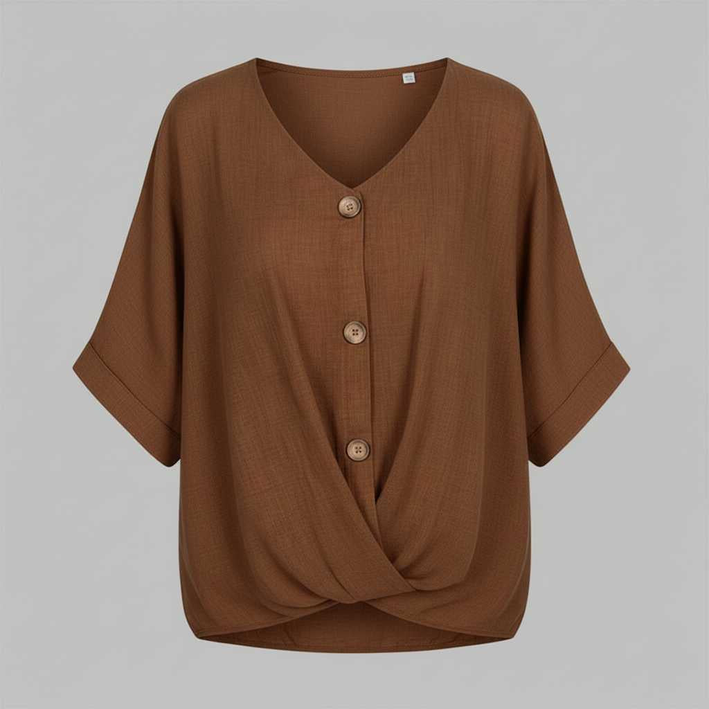 Elegant V-Neck Blouse | Women's Long Sleeve Tops
